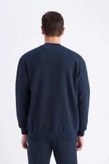 Relax Fit College Collar Textured Bomber Cardigan