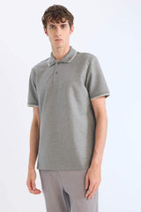 Regular Fit Short Sleeve Waffle Polo T-Shirt