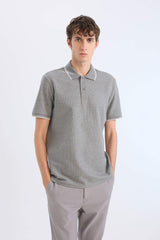 Regular Fit Short Sleeve Waffle Polo T-Shirt