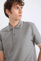 Regular Fit Short Sleeve Waffle Polo T-Shirt