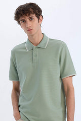 Regular Fit Short Sleeve Waffle Polo T-Shirt