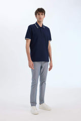 Regular Fit Short Sleeve Waffle Polo T-Shirt