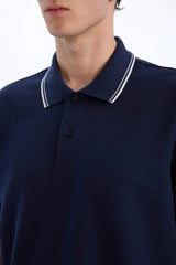 Regular Fit Short Sleeve Waffle Polo T-Shirt