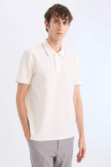 Regular Fit Short Sleeve Waffle Polo T-Shirt