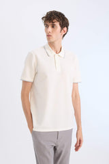 Regular Fit Short Sleeve Waffle Polo T-Shirt