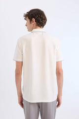 Regular Fit Short Sleeve Waffle Polo T-Shirt