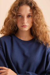 Regular Fit 2-Piece Set Thick Crew Neck Sweatshirt Flexible Waist Jogger Sweatpants