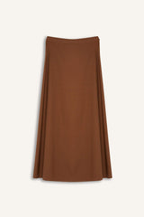A Cut Normal Waist Linen Blend Maxi Skirt