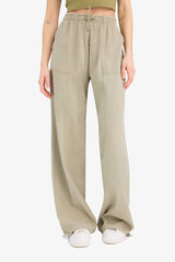 Wide Leg Regular Waist Linen Blend Trosuers