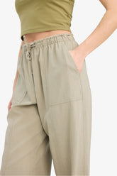 Wide Leg Regular Waist Linen Blend Trosuers