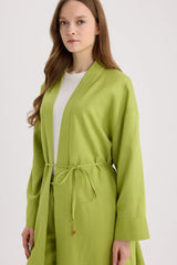 Relax Fit Belted Linen Blend Kimono