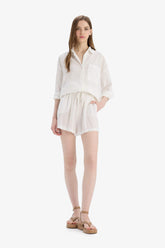 Viscose shorts with elastic waist