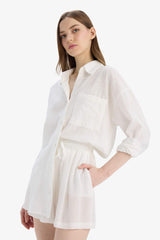 Viscose shorts with elastic waist