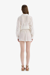 Viscose shorts with elastic waist