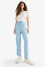 Pull On Carrot Fit High Waist Ankle Length Tencel Washed Trousers