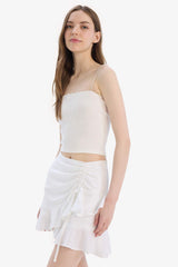 Regular Fit Linen Mini Skirt