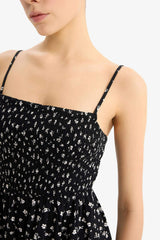 Floral Bodycon Mini Dress with Straps