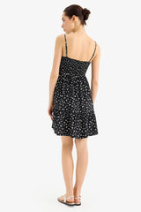 Floral Bodycon Mini Dress with Straps