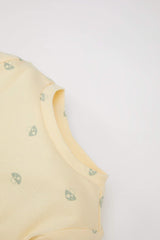 Baby Girl Pajama Set Patterned Long Sleeve Ribbed Camisole Top and Elastic Waist Long Bottom