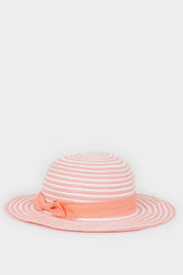 Girl's Striped Straw Hat