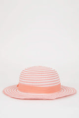 Girl's Striped Straw Hat