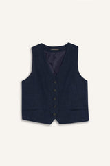 V Neck Linen Blend Vest