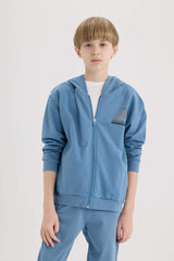 Men's Children Printed Hooded Zipper Sweatshirt