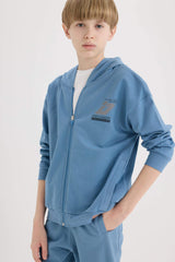 Men's Children Printed Hooded Zipper Sweatshirt