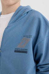 Men's Children Printed Hooded Zipper Sweatshirt