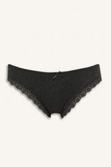 Lace Detail Ribbed 3-Pack Brazilian Panties