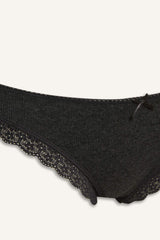Lace Detail Ribbed 3-Pack Brazilian Panties