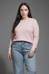 Regular Fit Crew Neck Basic Plain Soft Touch Knit Sweater