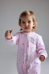 Baby Girl Newborn Unicorn Printed 2 Pcs Long Sleeve Jumpsuit