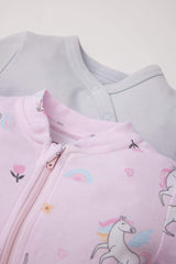 Baby Girl Newborn Unicorn Printed 2 Pcs Long Sleeve Jumpsuit