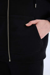 Back to School Relax Fit Hooded Thick Basic Sweatshirt