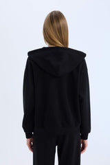 Back to School Relax Fit Hooded Thick Basic Sweatshirt