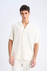 Relax-Fit Polo-Neck Cotton Summer Short-Sleeve Shirt