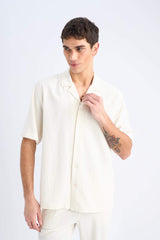 Relax-Fit Polo-Neck Cotton Summer Short-Sleeve Shirt