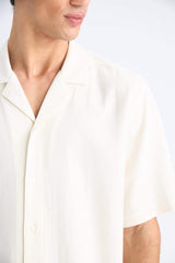 Relax-Fit Polo-Neck Cotton Summer Short-Sleeve Shirt