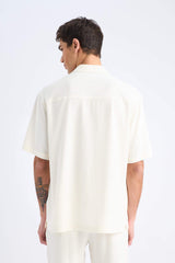 Relax-Fit Polo-Neck Cotton Summer Short-Sleeve Shirt