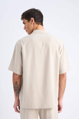 Relax-Fit Polo-Neck Cotton Summer Short-Sleeve Shirt