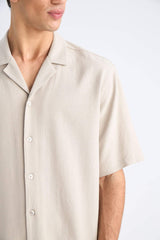 Relax-Fit Polo-Neck Cotton Summer Short-Sleeve Shirt