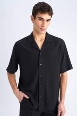 Relax-Fit Polo-Neck Cotton Summer Short-Sleeve Shirt