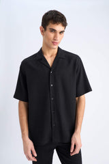 Relax-Fit Polo-Neck Cotton Summer Short-Sleeve Shirt