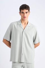 Relax-Fit Polo-Neck Cotton Summer Short-Sleeve Shirt