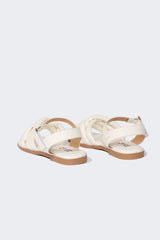 Girl Flat Sole Faux Leather Sandals