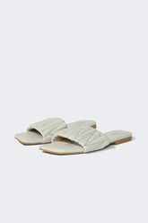 Woman Flat Sole Faux Leather Slippers