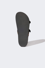 Women's Leopard Patterned Double-Strap Flat Sole Slippers