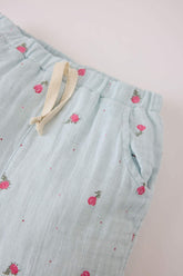 Girl Baby Waist Rubber Floral Muslin Pants