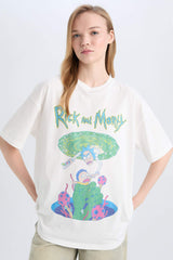Coool Rick and Morty Oversize Wide Mold Bike Collar Printed Short Sleeve T-shirt